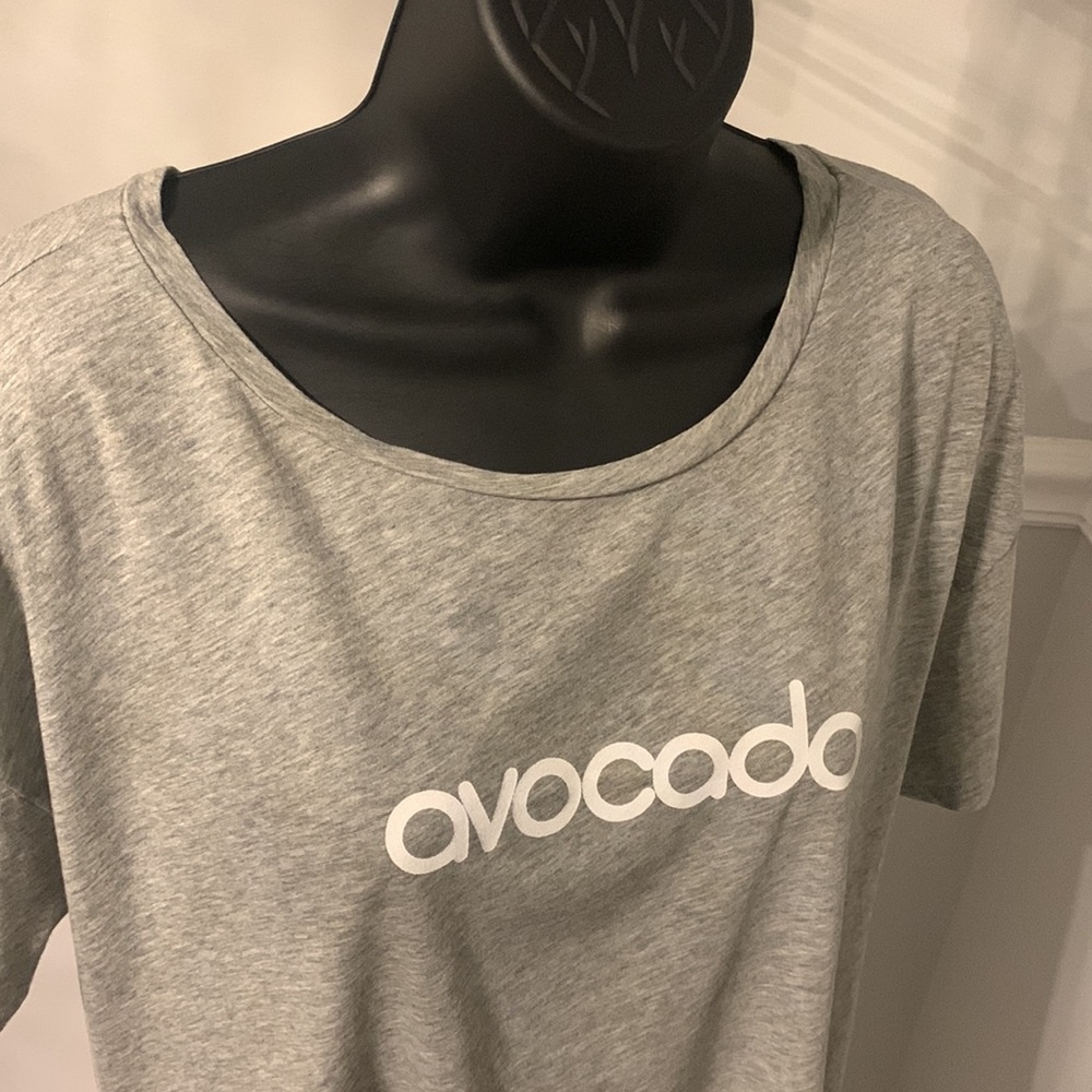 Avocado Gray Heather Crop Tee OS NWT - Picture 2 of 8